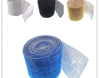 24 Row Acrylic Rhinestone Diamond Mesh Wrap Roll 10 Yards Cake Ribbon Banding Party Decorations Hanging Wedding Supplies