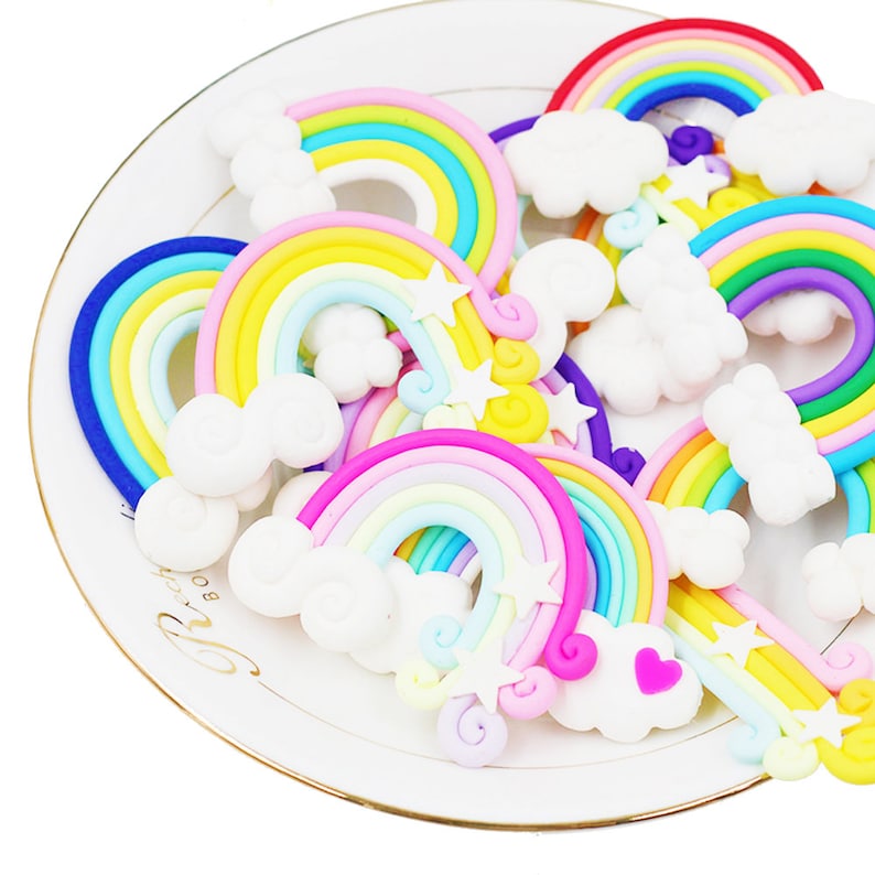 12pcs Random Rainbow and Cloud Shape Polymer Clay - Etsy