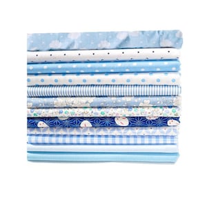 12 Different Pattern Polyester Patchwork Fabric Bundle Squares Quilting Scrapbooking Sewing Artcraft Bag Handbag Making Project Fabric
