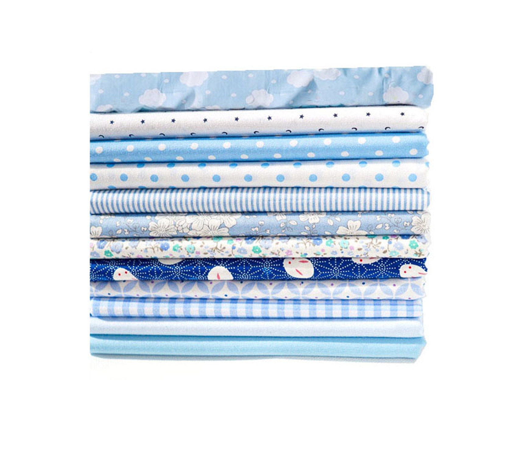 12 Different Pattern Polyester Patchwork Fabric Bundle Squares - Etsy