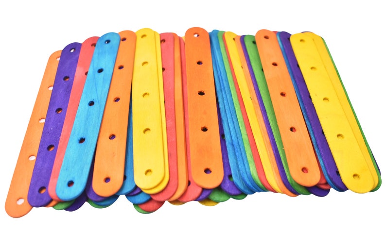 Rainbow Colours 100 Craft Sticks Lollipop Lolly Popsicle