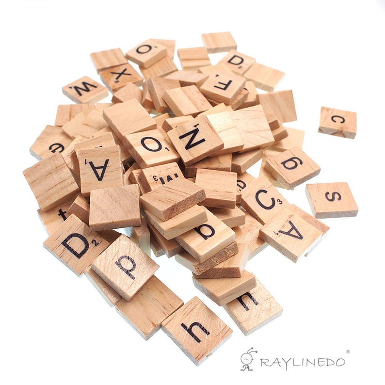 100X Wooden Scrabble Tiles Letter Alphabet Scrabbles Number Crafts English Words FIXED/UPPERCASE/LOWERCASE image 3