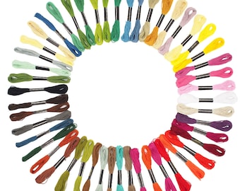Embroidery Thread Skeins 50PCS Stranded Deal Embroidery Threads Embroidery Floss Threads,50 x Assorted Coloured Skeins(CTJZ21-FSC-252SKEINS)