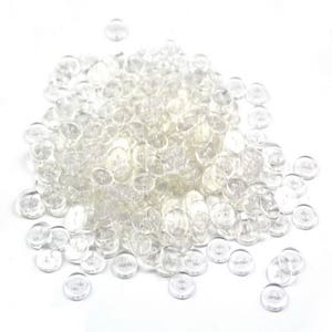 Pack of 100 Clear Delicate Plastic Round Buttons 2 Holes,Approx 12mm,Hole size 1mm Thickness:2mm(CTJZ21-R07D)