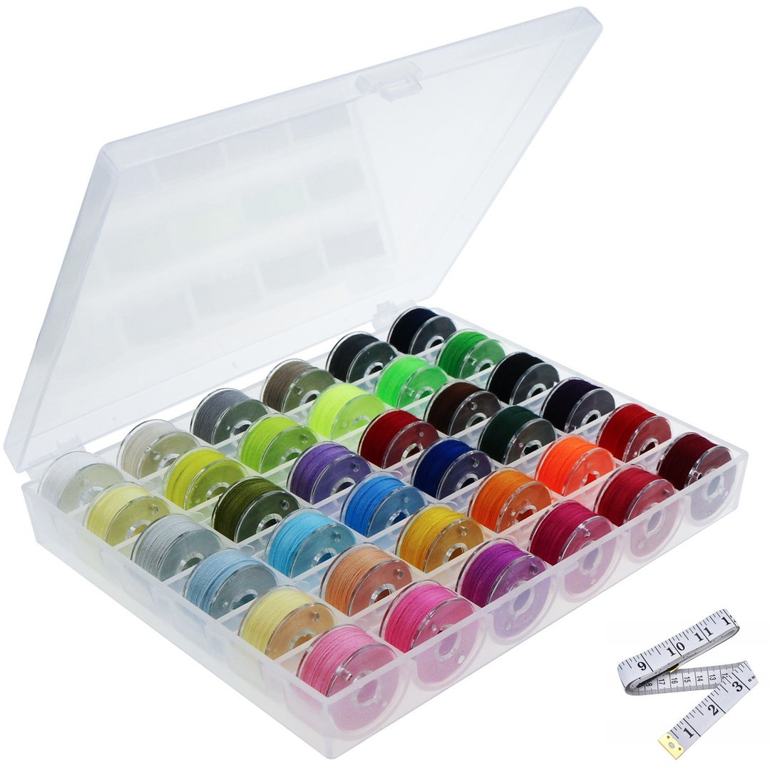 36pcs Bobbins and Assorted Colors Sewing Thread With Storage Case for ...