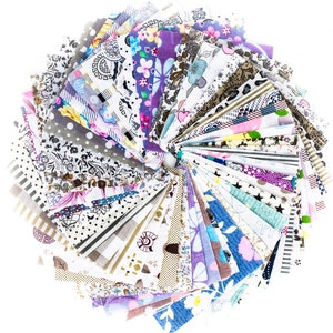 50pcs Different Pattern Patchwork Fabric Craft Printed Cotton Material Mixed Squares Bundle Quilting Scrapbooking Sewing Artcraft DIY Fabric
