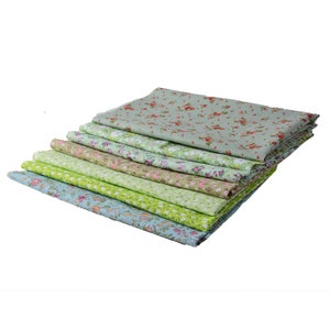7pcs Different Pattern Patchwork Fabric Craft Printed Cotton Material Mixed Squares Bundle Quilting Scrapbooking Sewing DIY Artcraft Fabric
