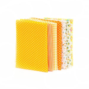 7pcs Different Pattern Patchwork Fabric Craft Printed Cotton Material Mixed Squares Bundle Quilting Scrapbooking Sewing Artcraft DIY Fabric