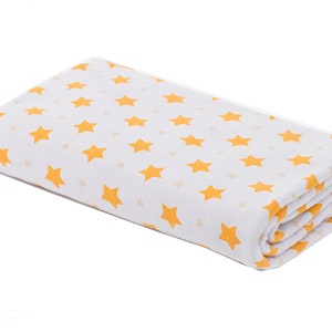 1PCS 100% Cotton Printed One Metre Quilting Fabric Patchwork Sewing Artcraft 190CM*100CM Grey Color With Yellow Star Pattern