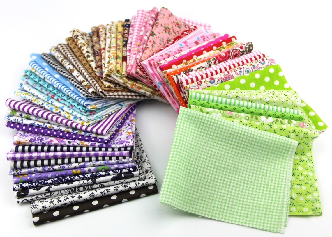 Fabric Cotton 100 Printed Boundle Patchwork Fabric Squares of Etsy