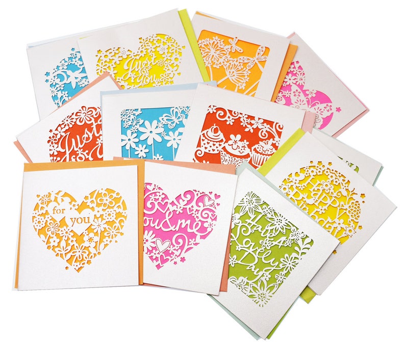 12pcs Assorted Design and Color Blank Greetings Cards With Envelopes ...