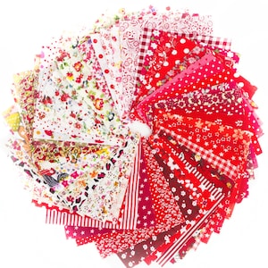 50pcs Different Pattern Patchwork Fabric Craft Printed Cotton Material Mixed Squares Bundle Quilting Scrapbooking Sewing Artcraft DIY Fabric