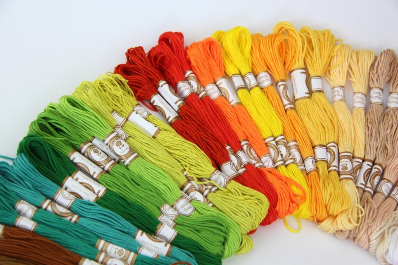 100 X Mix Colors Cross Stitch Cotton Sewing Skeins Embroidery - Etsy