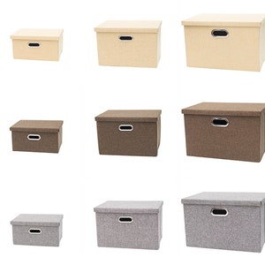 Foldable Storage Box with Lids and Handles Kid's Toy Storage Bins Office Organizer House Home Decor Storage Basket