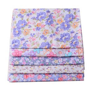 5pcs Different Pattern Patchwork Fabric Craft Printed Cotton Material Mixed Squares Bundle Quilting Scrapbooking Sewing Artcraft DIY Fabric