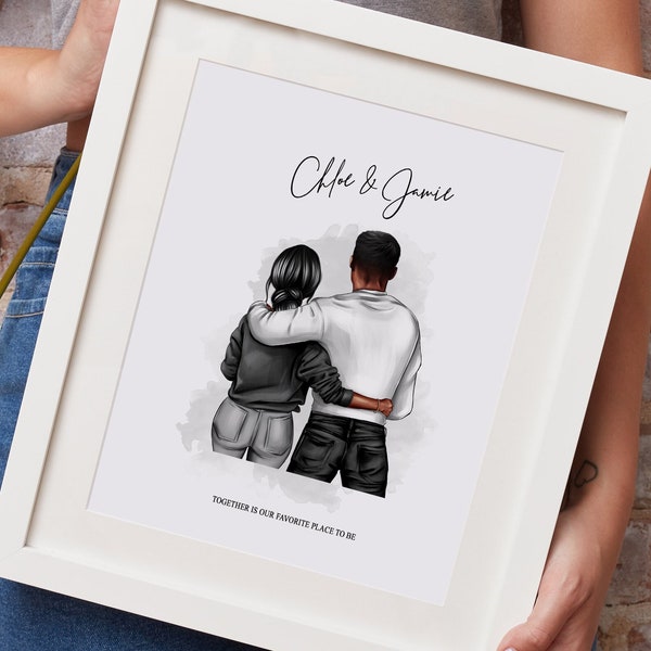 Personalised Couples Print | Best Friend Print | Boyfriend & Girlfriend Print | Anniversary Gift | Boyfriend | Girlfriend Valentine Gift