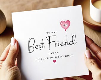 Best Friend 40th Birthday Card, Bestie Birthday Card, Sister Card, Birthday Card, Best Friend Card, BFF Card, 40th Birthday Card | BF5