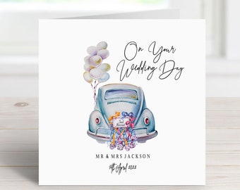 Wedding Card - Wedding Car - Just Married Card  - Mr & Mrs Card - Mr and Mr Card - Mrs and Mrs Card - Wedding Day Car - Congratulation Cardd