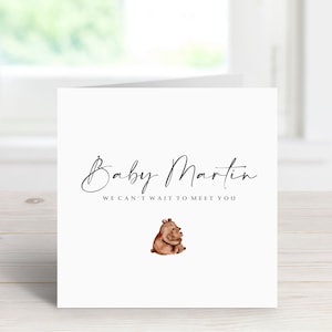 Baby Shower Card | Mummy to be card | Can't Wait to Meet You | Baby Shower Gift | Baby Shower Card | Parents to be Card | New Baby Card |BS4