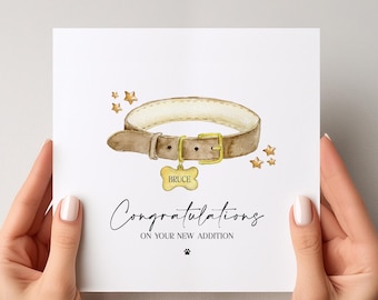 Tarjeta personalizada para cachorro nuevo, Tarjeta para cachorro nuevo, Tarjeta personalizada para perro nuevo, Tarjeta de felicitación por mascota nueva, Tarjeta para perro nuevo, NP1