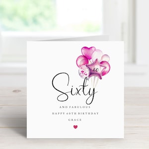 60th Birthday Card | Sixty Birthday Card | Personalised Card | Birthday Card | 60 & Fabulous Card | Happy Birthday | Birthday Card For Her