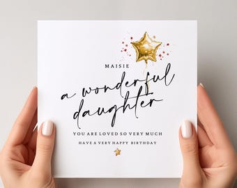 Personalised Daughter Birthday Card, Wonderful Daughter Card, Special Daughter Birthday Card, Birthday Card for Her
