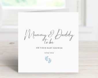 Mummy and Daddy Baby Shower Card | Mummy and Daddy to Be Card | New Parents to be Card | Personalised Baby Shower Card | Mummy to Be Card