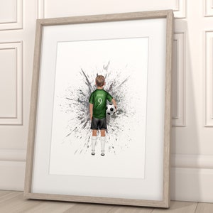 Personalised A4 Football Boys Print - Boy Football Print - Boy Football Gift - Gift for Son - Personalised Football Print - Gift for Boy