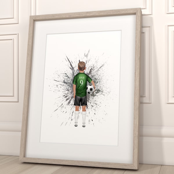 Personalised A4 Football Boys Print - Boy Football Print - Boy Football Gift - Digital Football Print - Football Print - PRINT AT HOME