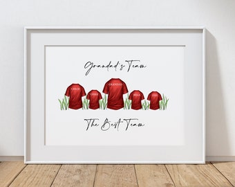 PRINT AT HOME! Grandad's Team - Football Shirt Gift - Daddy's Team - Football Print - Gift For Grandad - Dad Father's Day Gift - Football