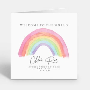 Welcome to the World Personalised Card - On your arrival card - Newborn Card - Baby Boy Card - Baby Girl Card - New Baby