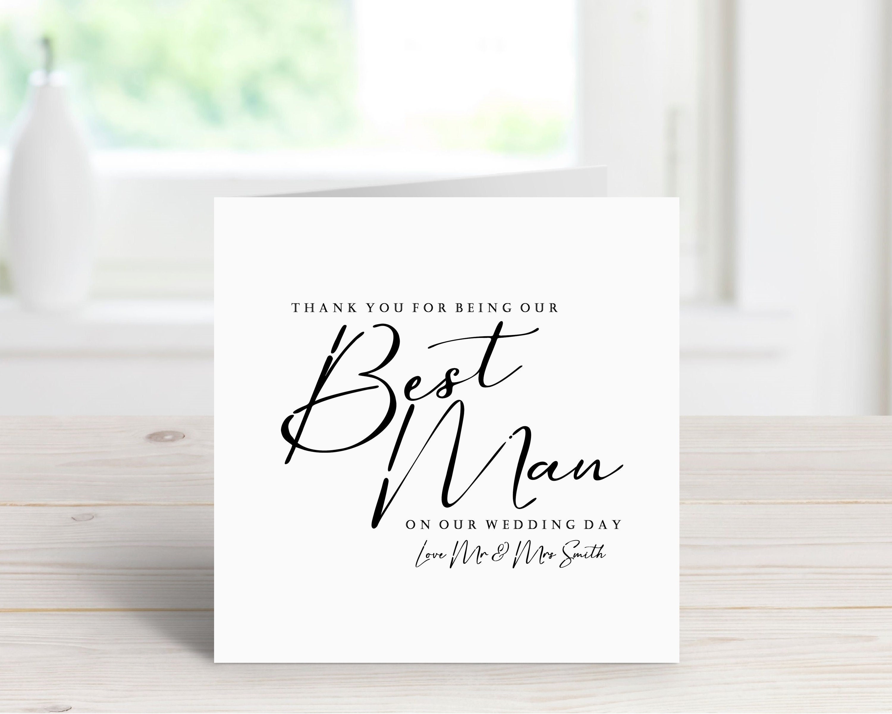 Best Man Thank You Card Best Man Card Best Man Wedding Etsy UK