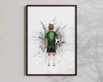 Jungen personalisierter Fußball Druck, Jungen Fußball Druck, Fußball Weihnachtsgeschenk, digitaler Fußball Druck, Fußball Druck, DRUCK ZU HAUSE