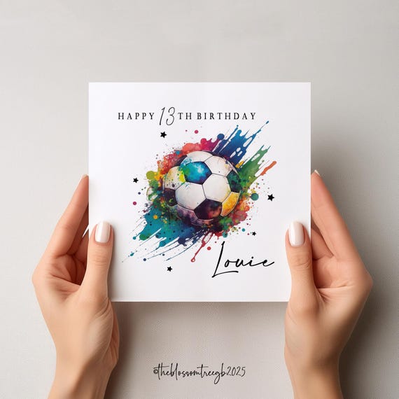 Football Birthday Card, Son Football Birthday Card, Dad Football Card, Personalised Football Card, Daughter Football Birthday Card