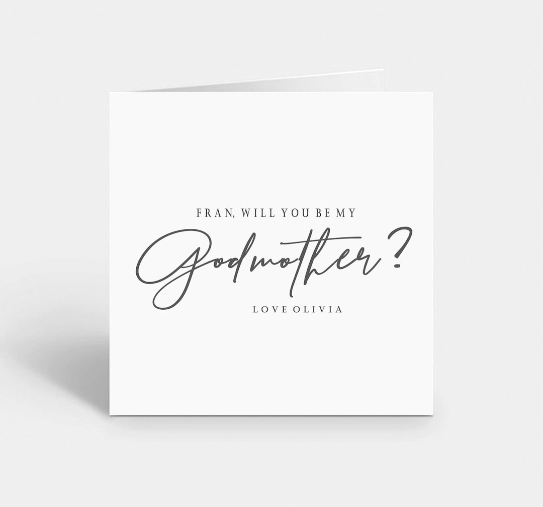 Personalised Godmother Card Will You Be My Godmother Card Godmother Card Personalised Will You