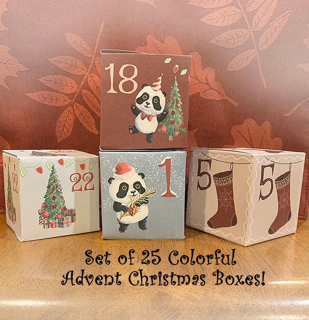 Digital Christmas Advent Boxes, Printable Advent Boxes, Christmas Boxes ...