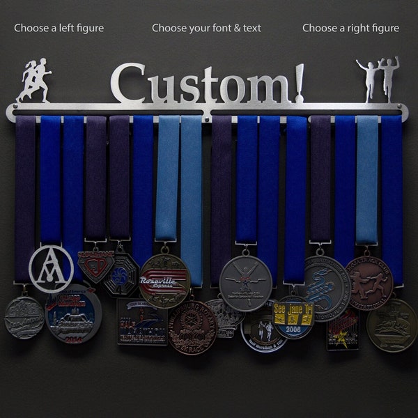 Personalized Medal Holder With One Line of Text - Allied Medal Hanger Holder Display Rack