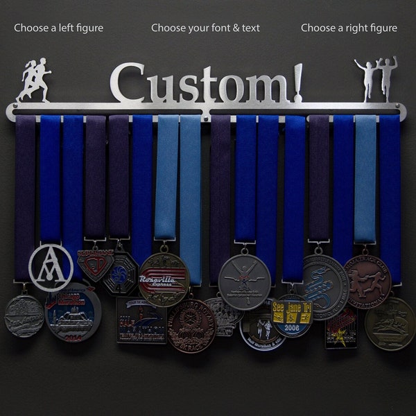 Personalized Medal Holder With One Line of Text - Allied Medal Hanger Holder Display Rack