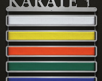 Présentoir Mural Ceintures Karaté Taekwondo - Support 12 Ceintures - Affichage Arts Martiaux En Feutre