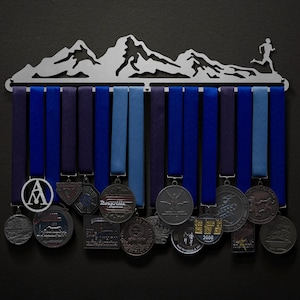 Mountainscape - Original Version - Male or Female Mountain Runner - Allied Medal Hanger Holder Display Rack
