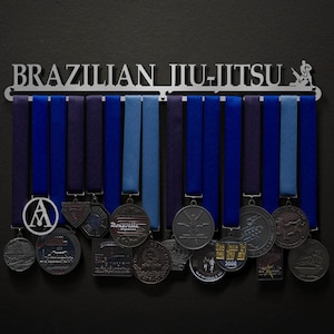 Brazilian Jiu Jitsu - Male OR Female Figure Options Available - Allied Medal Hanger Holder Display Rack