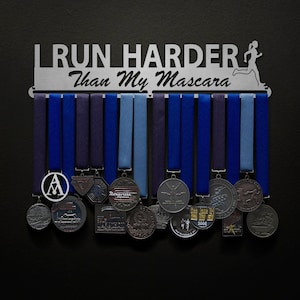 I Run Harder Than My Mascara Allied Medal Hanger Holder Display Rack image 1