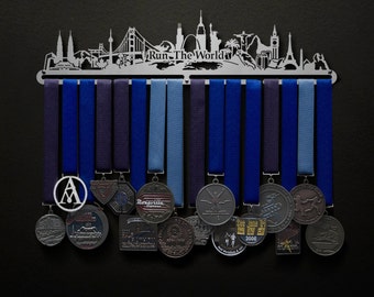 Run The World - With or Without Text - Allied Medal Hanger Holder Display Rack