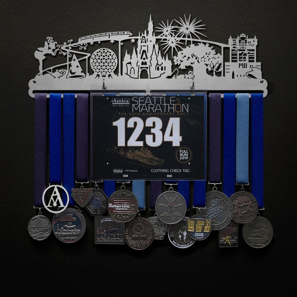 Magic World - BIB + Medals - Display Your Bibs With Your Medals!