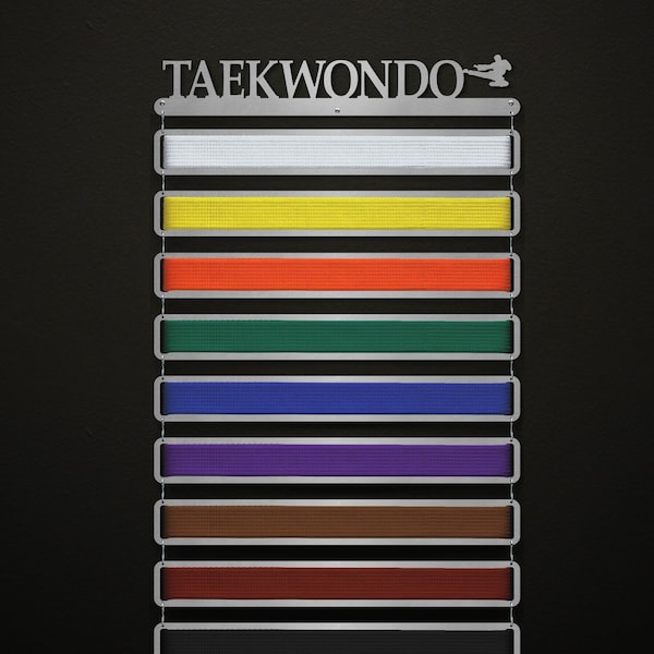 Taekwondo Belt Display - Modular Design! - Male, Female, or No Figure Options - Martial Arts Belt Hanger