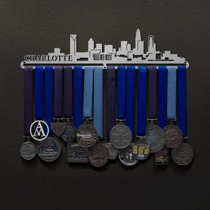 Charlotte Cityscape - Allied Medal Hanger Holder Display Rack