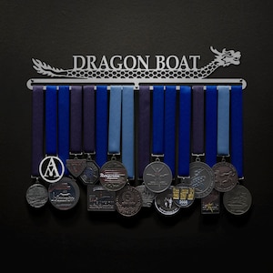 Dragon Boat Design with Dragon Boat text - Allied Medal Hanger Holder Display Rack