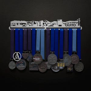 Quito, Ecuador Cityscape - Allied Medal Hanger Holder Display Rack
