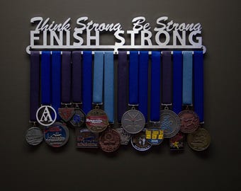 Think Strong Be Strong Finish Strong - Allied Medal Hanger Holder Display Rack