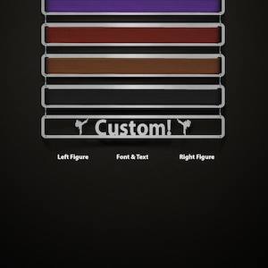 Belt Planks Only With Personalized Text - Modular Design! - Martial Arts Belt Hanger - Allied Medal Hangers